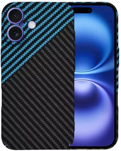 Techsuit iPhone 16 Carbonite Fibershell Θήκη Σκληρή - Blue Pulse