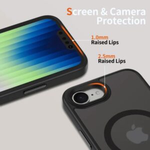 Tech Protect iPhone 16e MagSafe Matte Θήκη Με Πλαίσιο Σιλικόνης Διάφανη - Black