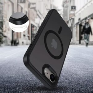 Tech Protect iPhone 16e MagSafe Matte Θήκη Με Πλαίσιο Σιλικόνης Διάφανη - Black