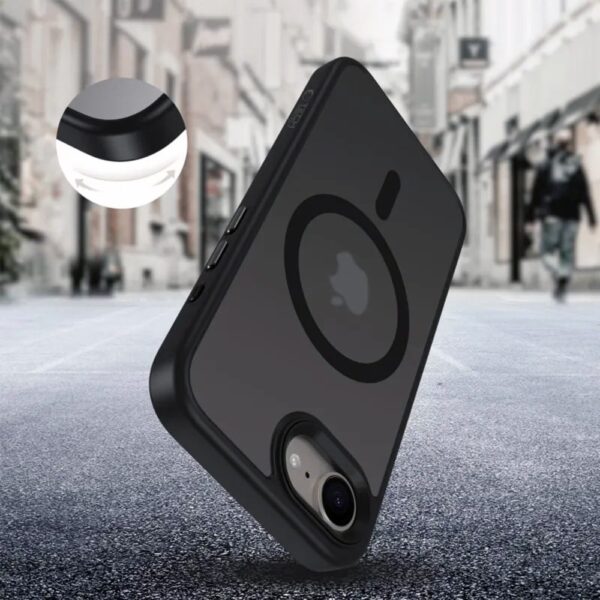 Tech Protect iPhone 16e MagSafe Matte Θήκη Με Πλαίσιο Σιλικόνης Διάφανη - Black
