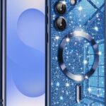 Techsuit Samsung Galaxy S25 5G MagSafe Luxury Glitter Θήκη με Πλαίσιο Σιλικόνης Διάφανη - Deep Blue