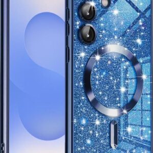 Techsuit Samsung Galaxy S25 5G MagSafe Luxury Glitter Θήκη με Πλαίσιο Σιλικόνης Διάφανη - Deep Blue
