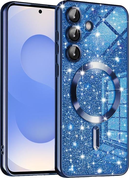 Techsuit Samsung Galaxy S25 5G MagSafe Luxury Glitter Θήκη με Πλαίσιο Σιλικόνης Διάφανη - Deep Blue