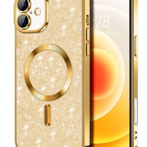 Techsuit iPhone 16 MagSafe Luxury Glitter Θήκη Σιλικόνης Διάφανη - Gold