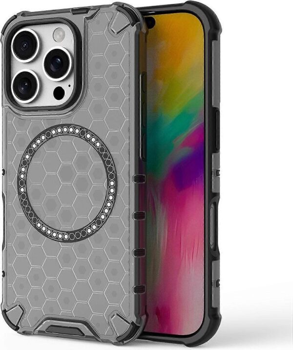 Techsuit iPhone 16 Pro Magsafe Honeycomb Shield Θήκη Σκληρή - Black