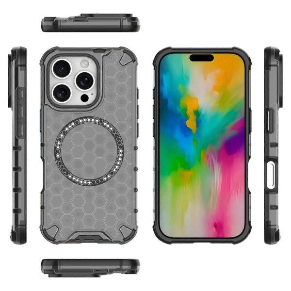 Techsuit iPhone 16 Pro Magsafe Honeycomb Shield Θήκη Σκληρή - Black