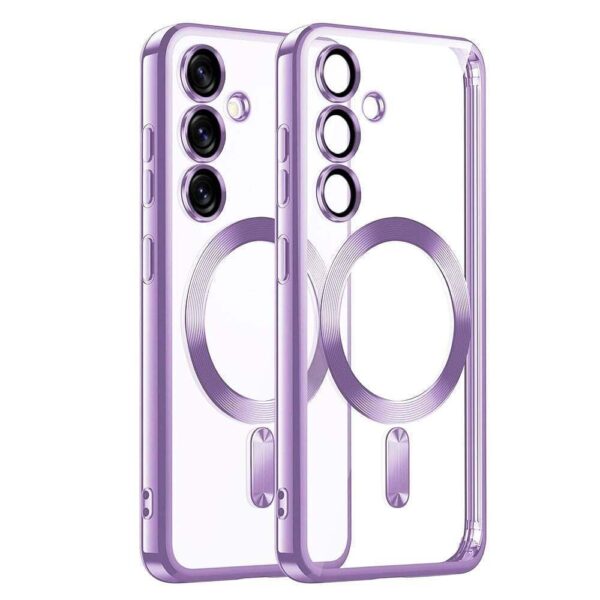 Techsuit Samsung Galaxy S25 MagSafe Luxury Crystal Θήκη Σιλικόνης Διάφανη - Light Purple