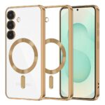 Techsuit Samsung Galaxy S25 Ultra MagSafe Luxury Crystal Θήκη Με Πλαίσιο Σιλικόνης Διάφανη - Gold