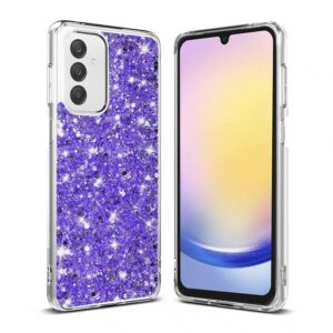 Techsuit Samsung Galaxy A25 5G Sparkly Glitter Θήκη με Πλαίσιο Σιλικόνης Διάφανη - Purple