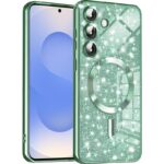 Techsuit Samsung Galaxy S25 Ultra MagSafe Luxury Glitter Θήκη Με Πλαίσιο Σιλικόνης Διάφανη - Light Green