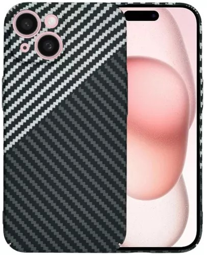Techsuit iPhone 15 Carbonite Fibershell Θήκη Σκληρή - Stealth Gray