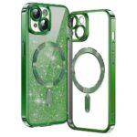 Techsuit iPhone 14 MagSafe Luxury Glitter Θήκη με Πλαίσιο Σιλικόνης Διάφανη - Deep Green