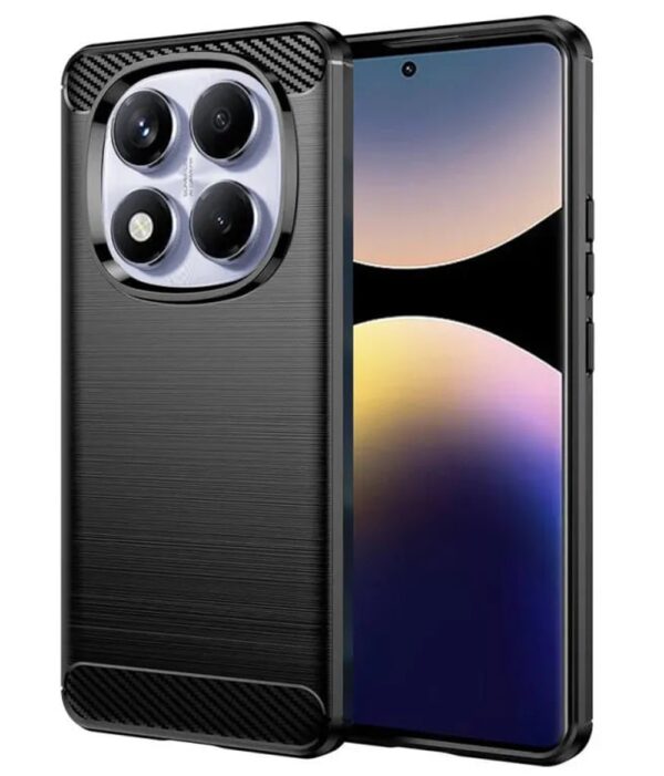 Techsuit Xiaomi Redmi Note 14 Pro 4G / Poco F7 Carbon Silicone Θήκη Σιλικόνης TPU - Black