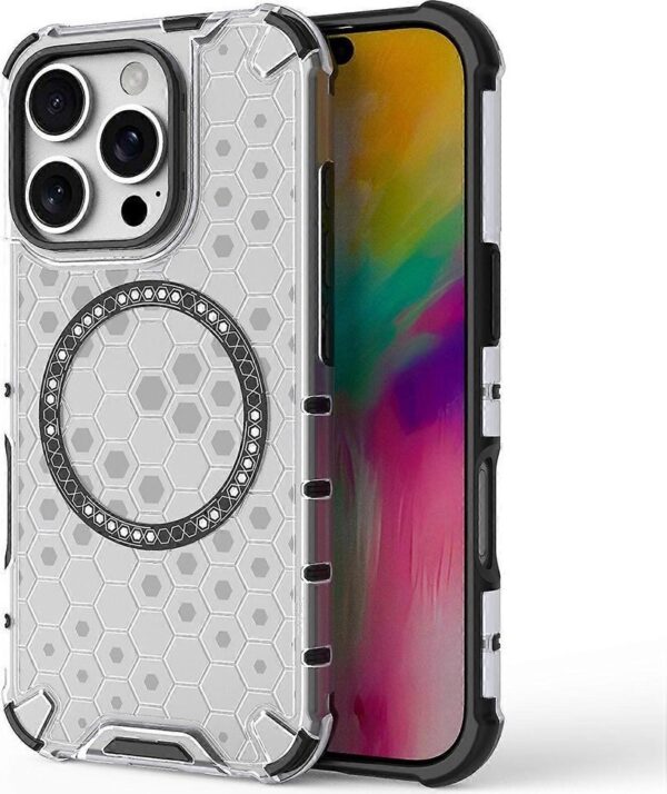 Techsuit iPhone 16 Pro Magsafe Honeycomb Shield Θήκη Σκληρή - White