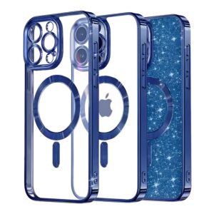 Techsuit iPhone 15 Pro Max MagSafe Luxury Crystal Θήκη Με Πλαίσιο Σιλικόνης Διάφανη - Deep Blue