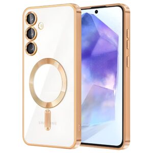 Techsuit Samsung Galaxy A55 5G MagSafe Luxury Crystal Θήκη Σιλικόνης - Gold