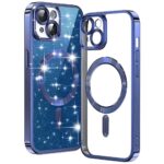 Techsuit iPhone 14 MagSafe Luxury Glitter Θήκη Με Πλαίσιο Σιλικόνης Διάφανη - Deep Blue