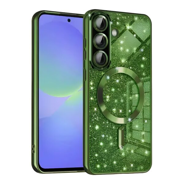 Techsuit Samsung Galaxy A36 5G / A56 5G Magsafe Luxury Glitter Θήκη Σιλικόνης - Deep Green