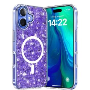 Techsuit iPhone 16 MagSafe Sparkly Glitter Θήκη Σιλικόνης - Purple