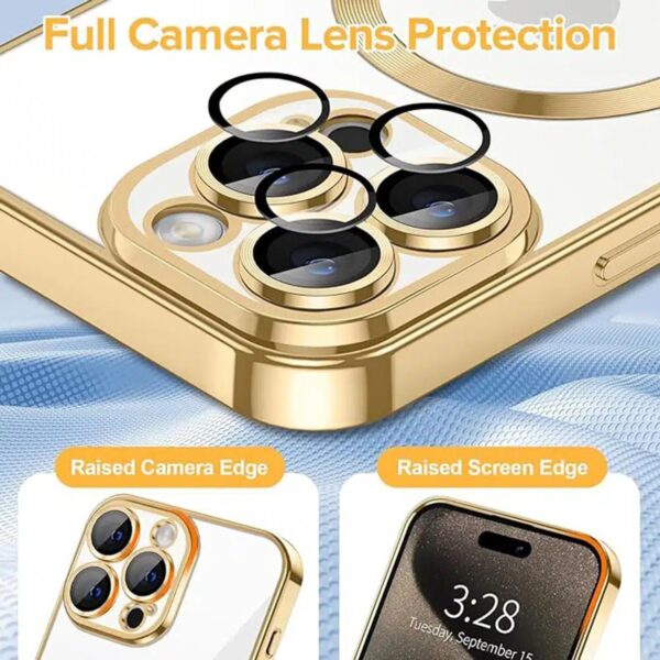 Techsuit iPhone 15 Pro Max Luxury Crystal Θήκη Σιλικόνης με Magsafe - Gold