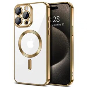 Techsuit iPhone 15 Pro Max Luxury Crystal Θήκη Σιλικόνης με Magsafe - Gold