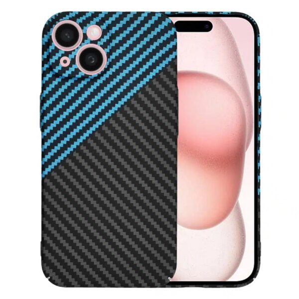 Techsuit iPhone 15 Carbonite Fibershell Θήκη Σκληρή - Blue Pulse