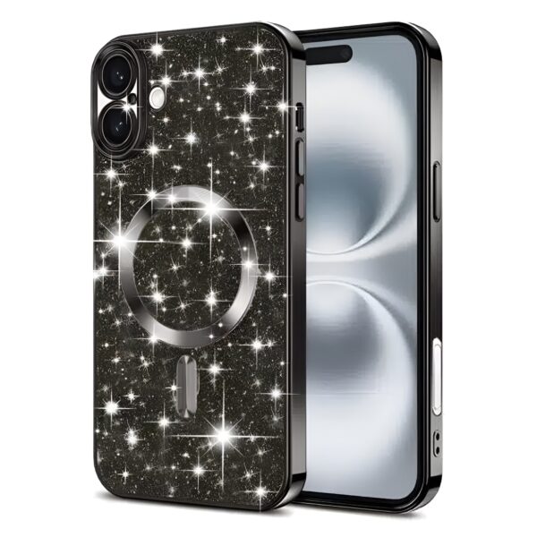 Techsuit iPhone 16 MagSafe Luxury Glitter Θήκη Σιλικόνης - Black