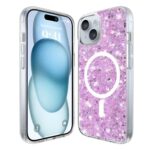 Techsuit iPhone 15 Sparkly Glitter Θήκη Σκληρή με Magsafe - Magenta
