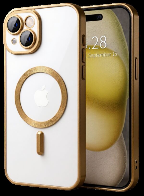 Techsuit iPhone 15 MagSafe Luxury Crystal Θήκη με Πλαίσιο Σιλικόνης Διάφανη - Gold Techsuit iPhone 15 MagSafe Luxury Crystal Θήκη με Πλαίσιο Σιλικόνης Διάφανη - Gold