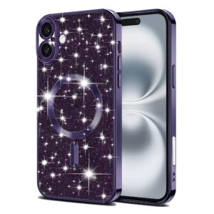 Techsuit iPhone 16 MagSafe Luxury Glitter Θήκη Σιλικόνης - Deep Purple