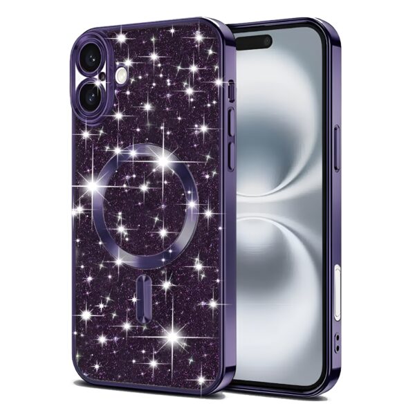 Techsuit iPhone 16 MagSafe Luxury Glitter Θήκη Σιλικόνης - Deep Purple