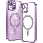 Techsuit iPhone 13 MagSafe Luxury Glitter Θήκη με Πλαίσιο Σιλικόνης Διάφανη - Light Purple