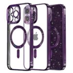 Techsuit iPhone 16 Pro MagSafe Luxury Glitter Θήκη Με Πλαίσιο Σιλικόνης Διάφανη - Deep Purple
