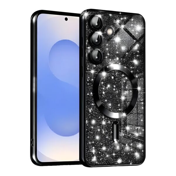 Techsuit Samsung Galaxy S25 5G Luxury Glitter Θήκη Σιλικόνης με MagSafe - Black