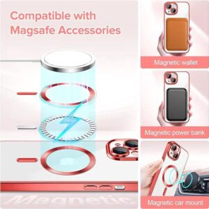 Techsuit iPhone 13 MagSafe Luxury Crystal Θήκη με Πλαίσιο Σιλικόνης Διάφανη - Red