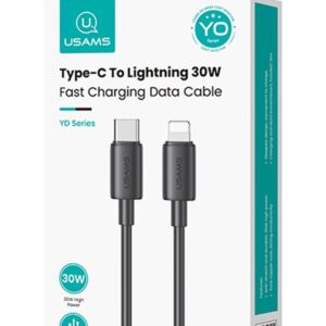 USAMS USB-C to Lightning 30W 1m Μαύρο (SJ712)