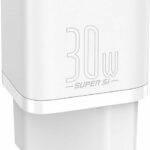 Baseus Φορτιστής Χωρίς Καλώδιο με Θύρα USB-C 30W Power Delivery Λευκός (Super Si)