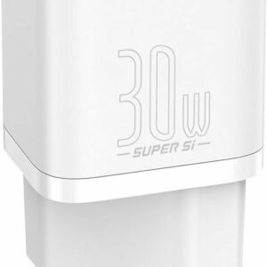 Baseus Φορτιστής Χωρίς Καλώδιο με Θύρα USB-C 30W Power Delivery Λευκός (Super Si)