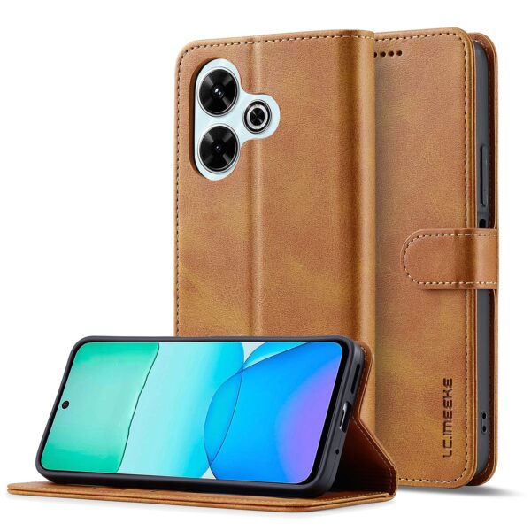 LC.IMEEKE Xiaomi Redmi 13 4G Calf Texture Θήκη Βιβλίο - Brown LC.IMEEKE Xiaomi Redmi 13 4G Calf Texture Θήκη Βιβλίο - Brown