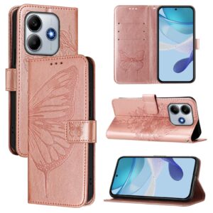 Tel1 Xiaomi Poco M7 Pro Embossed Butterfly Θήκη Βιβλίο - Pink