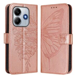 Tel1 Xiaomi Poco M7 Pro Embossed Butterfly Θήκη Βιβλίο - Pink