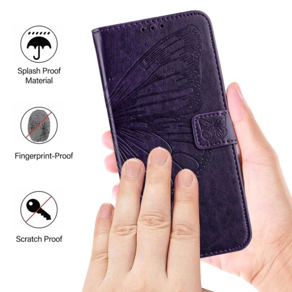 Tel1 Xiaomi Poco M7 Pro Embossed Butterfly Θήκη Βιβλίο - Dark Purple