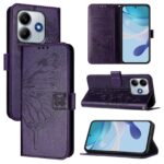 Tel1 Xiaomi Poco M7 Pro Embossed Butterfly Θήκη Βιβλίο - Dark Purple
