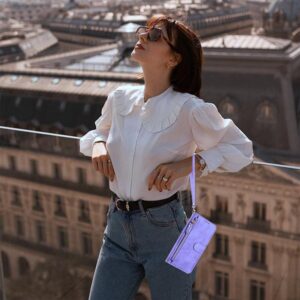 Tel1 Xiaomi Poco M7 Pro 5G Card Slots Zipper Wallet Flip Θήκη Βιβλίο - Purple