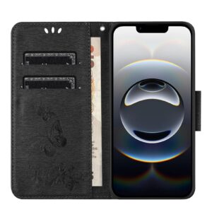 Tel1 iPhone 16e Butterfly Flowers Θήκη Βιβλίο - Black