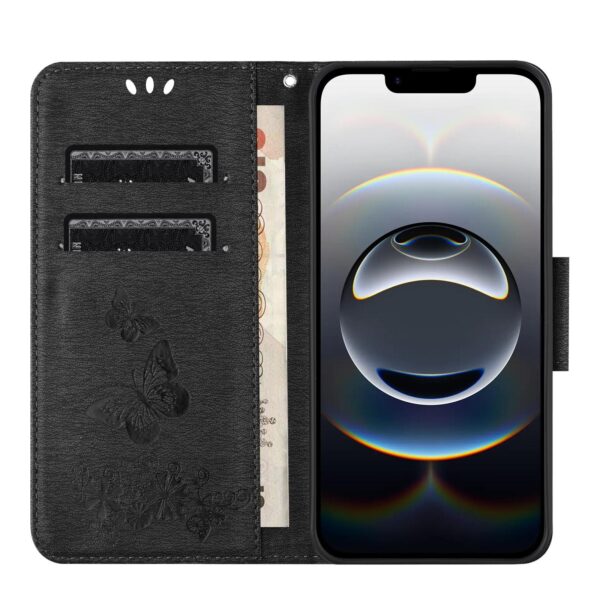 Tel1 iPhone 16e Butterfly Flowers Θήκη Βιβλίο - Black