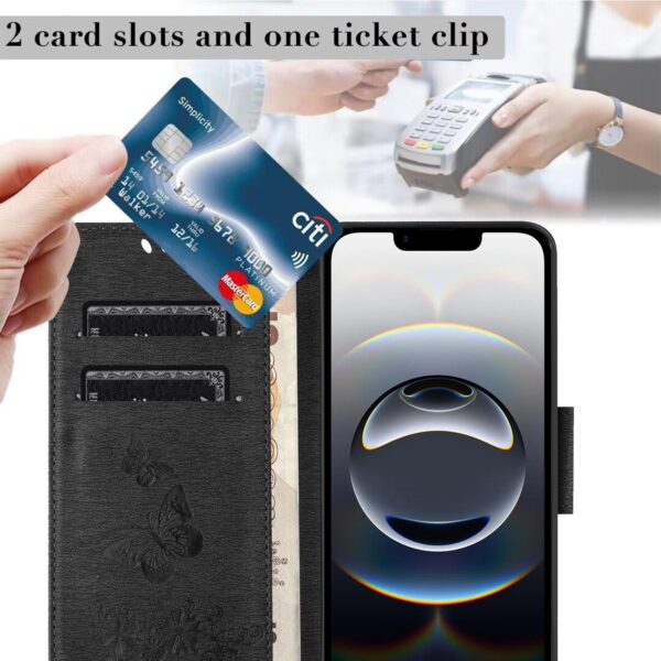 Tel1 iPhone 16e Butterfly Flowers Θήκη Βιβλίο - Black