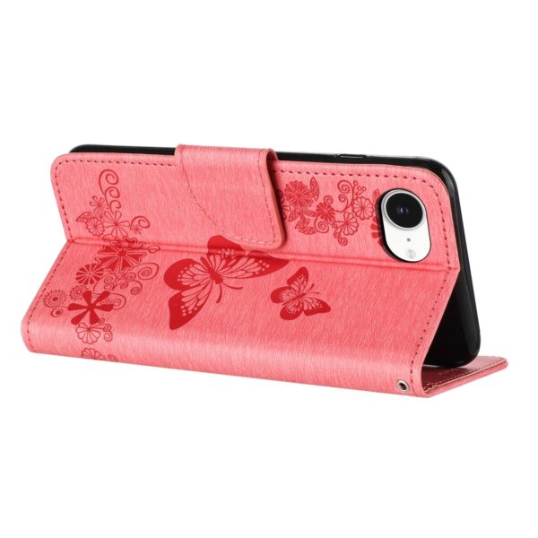 Tel1 iPhone 16e Butterfly Flowers Θήκη Βιβλίο - Pink