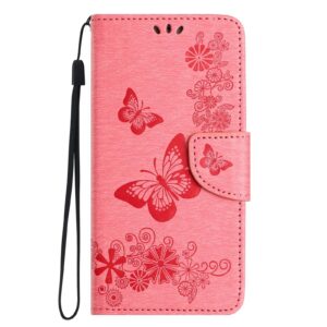 Tel1 iPhone 16e Butterfly Flowers Θήκη Βιβλίο - Pink