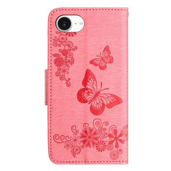 Tel1 iPhone 16e Butterfly Flowers Θήκη Βιβλίο - Pink